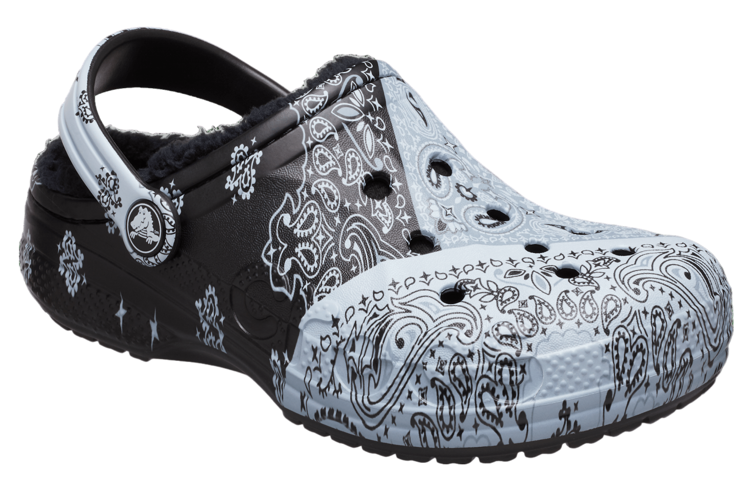 Crocs Baya Lined Printed Clog GS Black / White