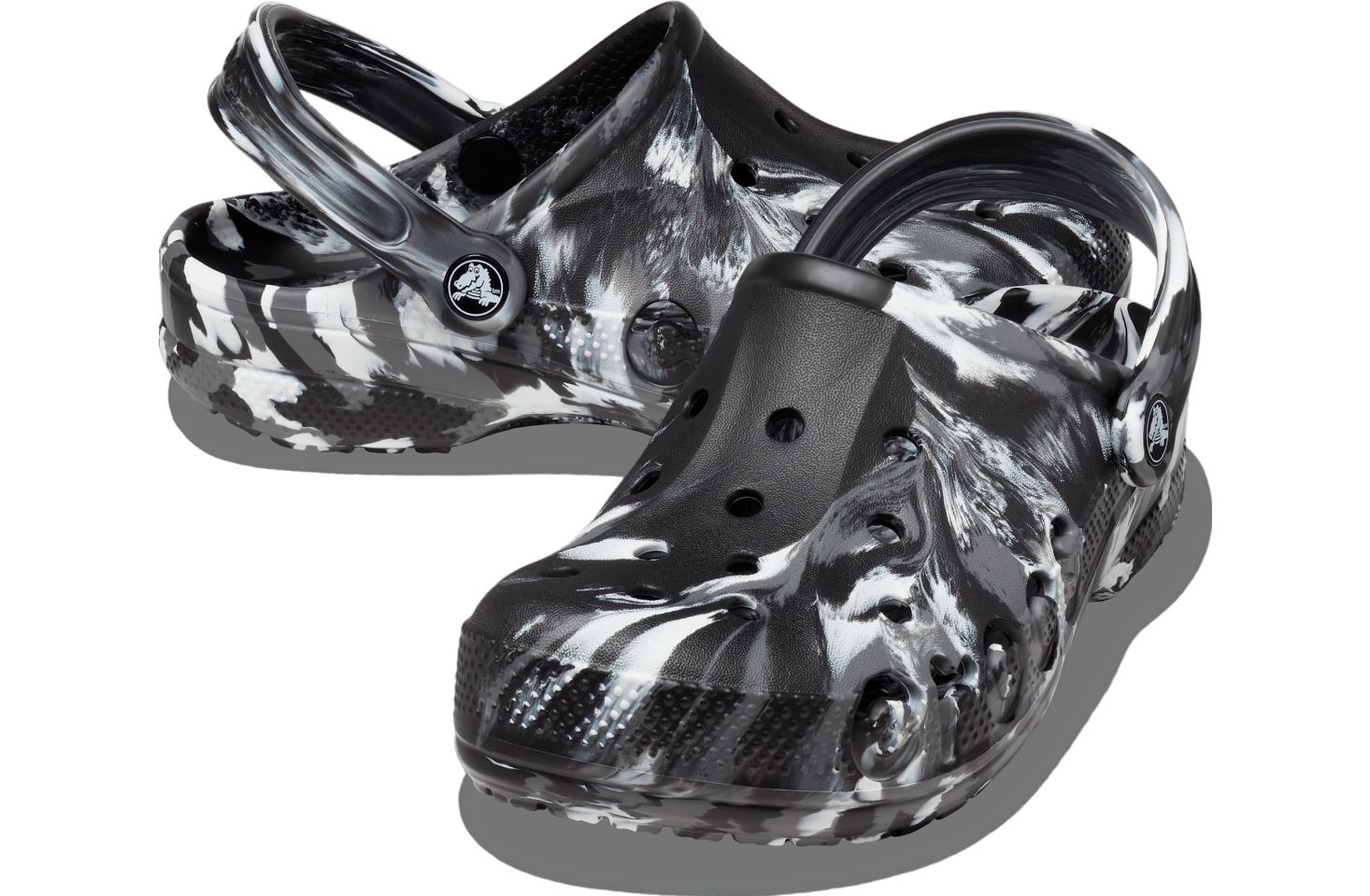 Crocs Baya Marbled Clog Black / White