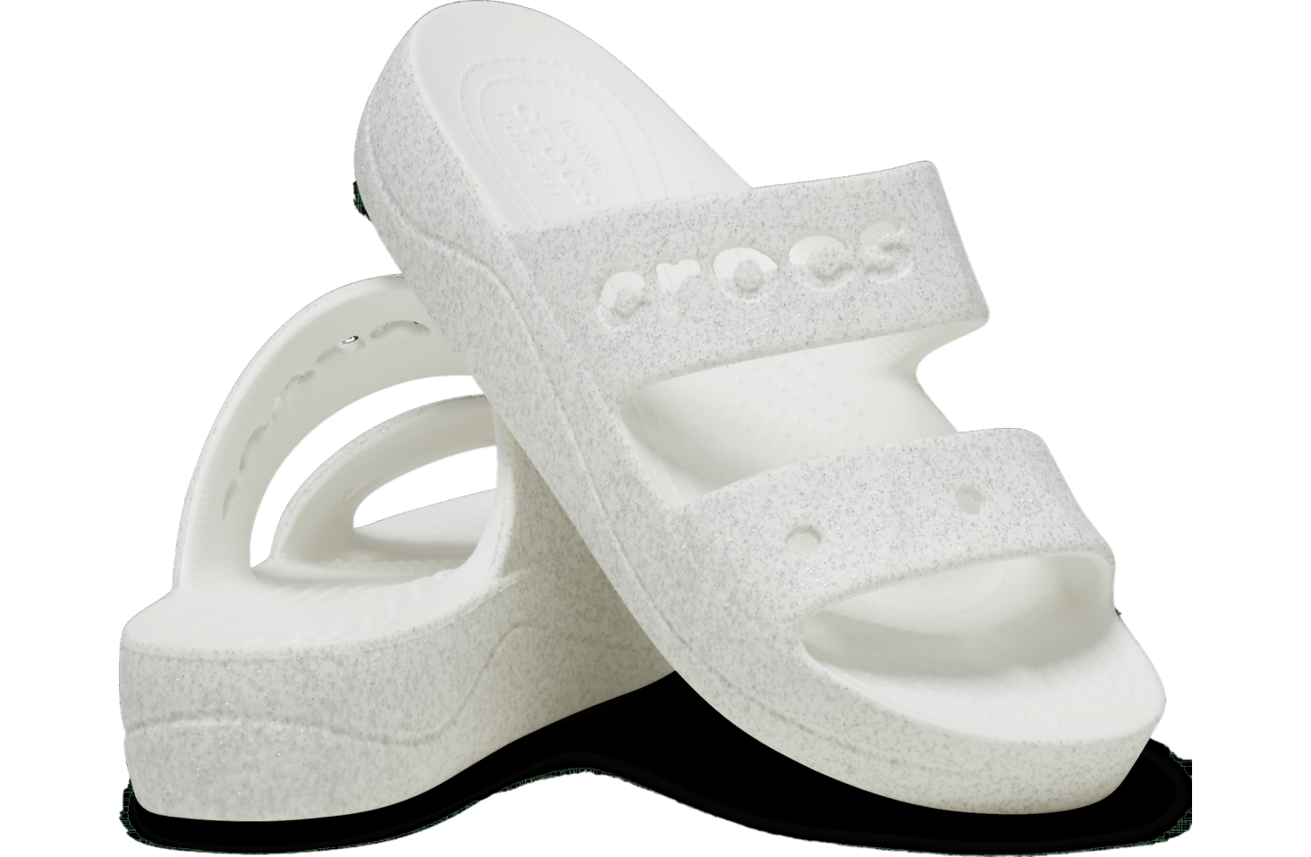 Crocs Baya Platform Glitter Sandal WMNS White