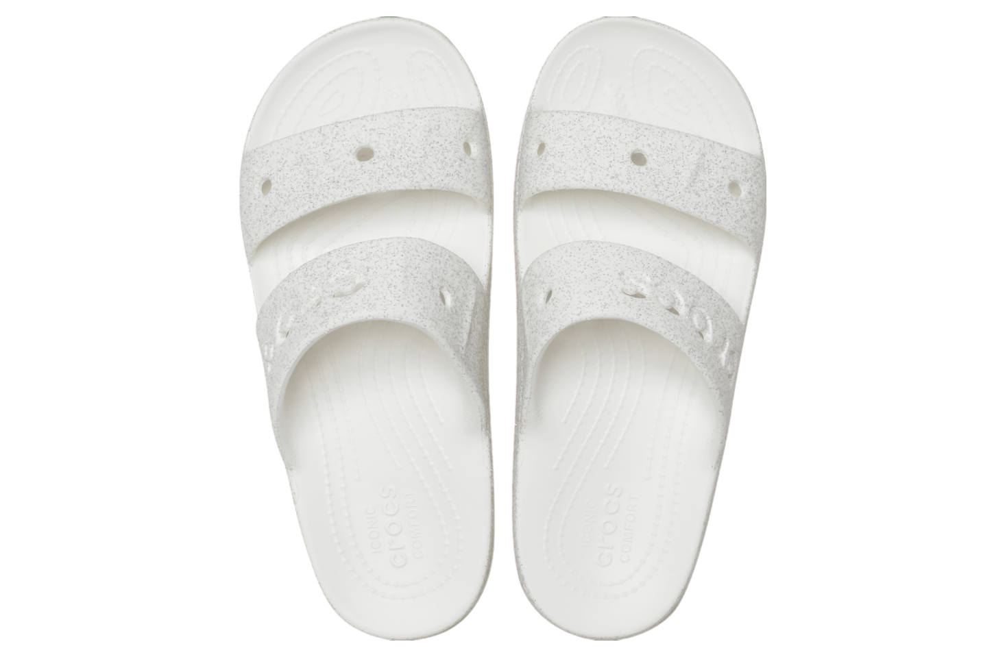 Crocs Baya Platform Glitter Sandal WMNS White