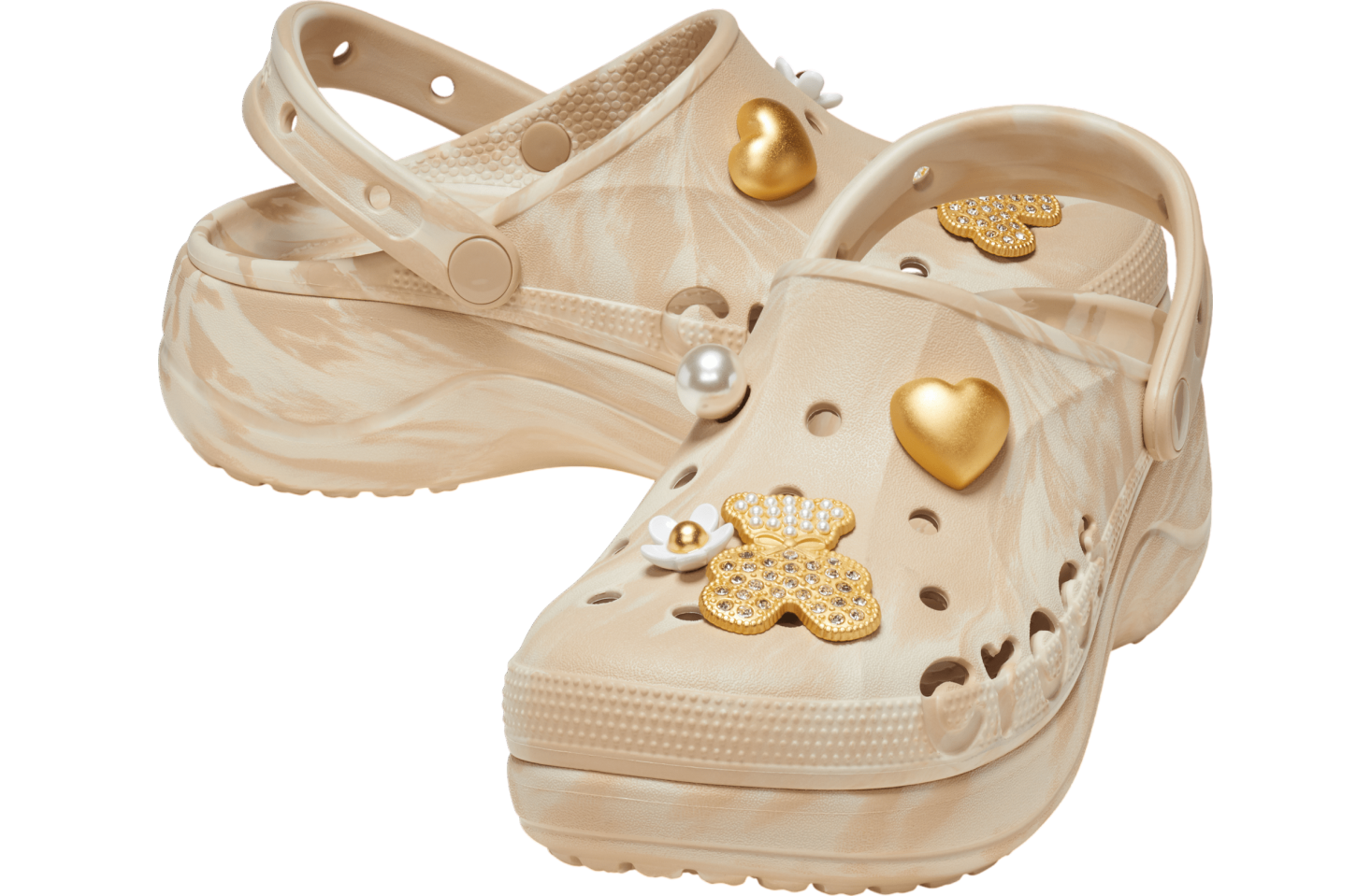 Crocs Baya Platform Marbled Charm Clog WMNS Chai / Multi