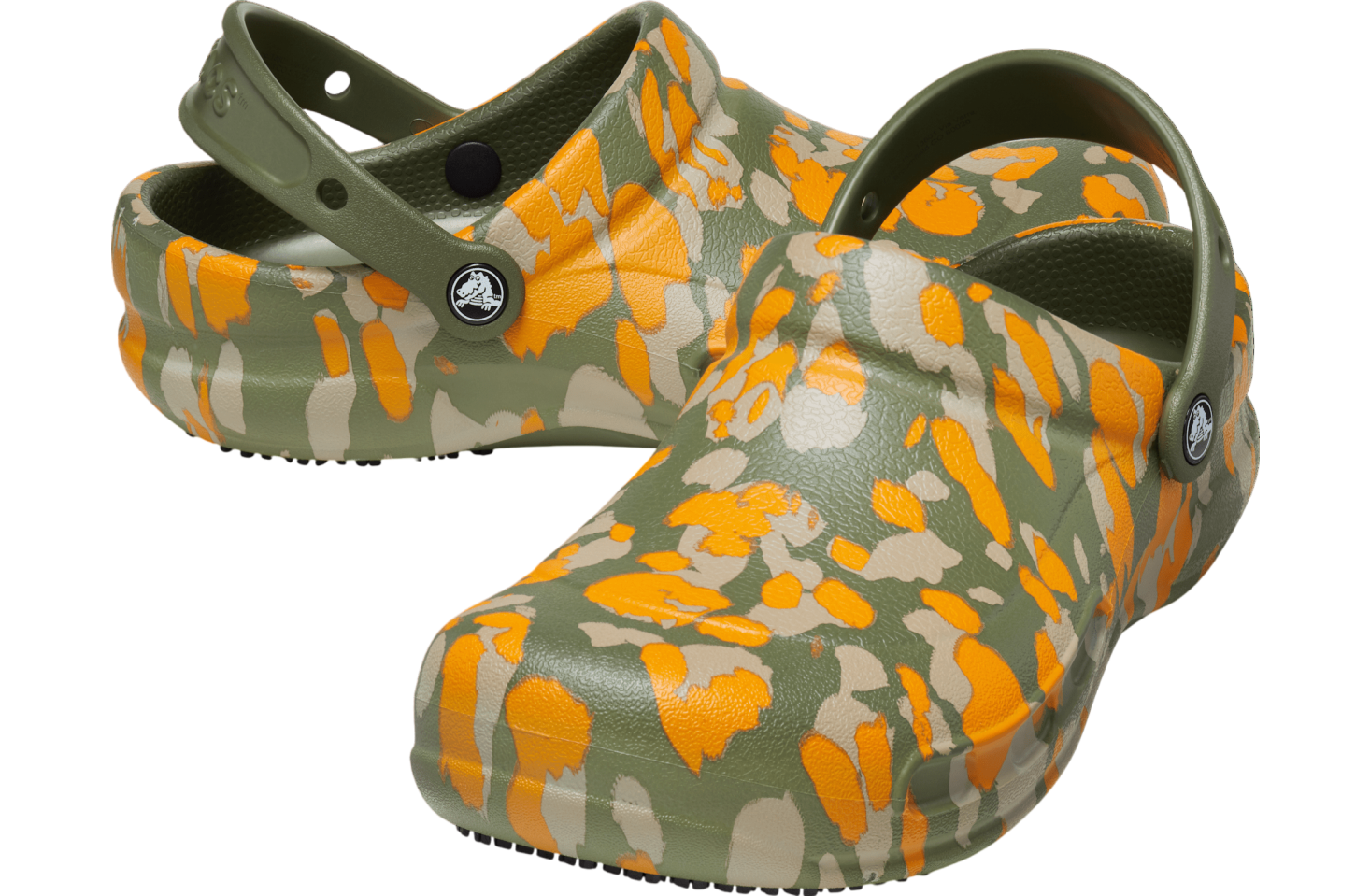 Crocs Bistro Graphic Slip Resistant Work Clog Army Green / Multi