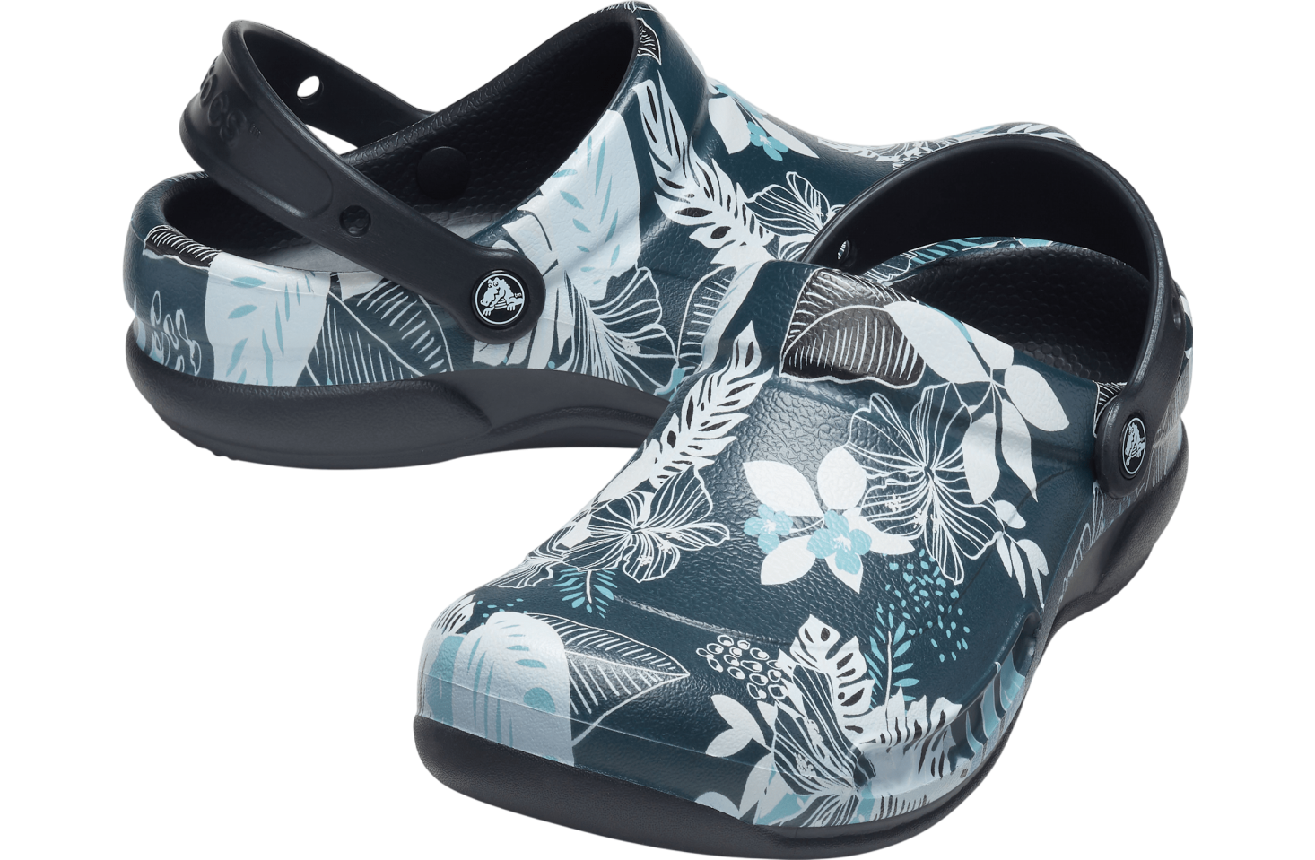 Crocs Bistro Graphic Slip Resistant Work Clog Black / Floral