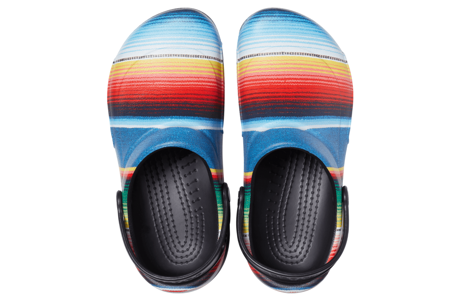 Crocs Bistro Graphic Slip Resistant Work Clog Black / Multi Stripe