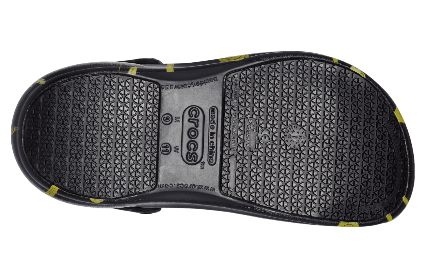 Crocs Bistro Graphic Slip Resistant Work Clog Black / Yellow