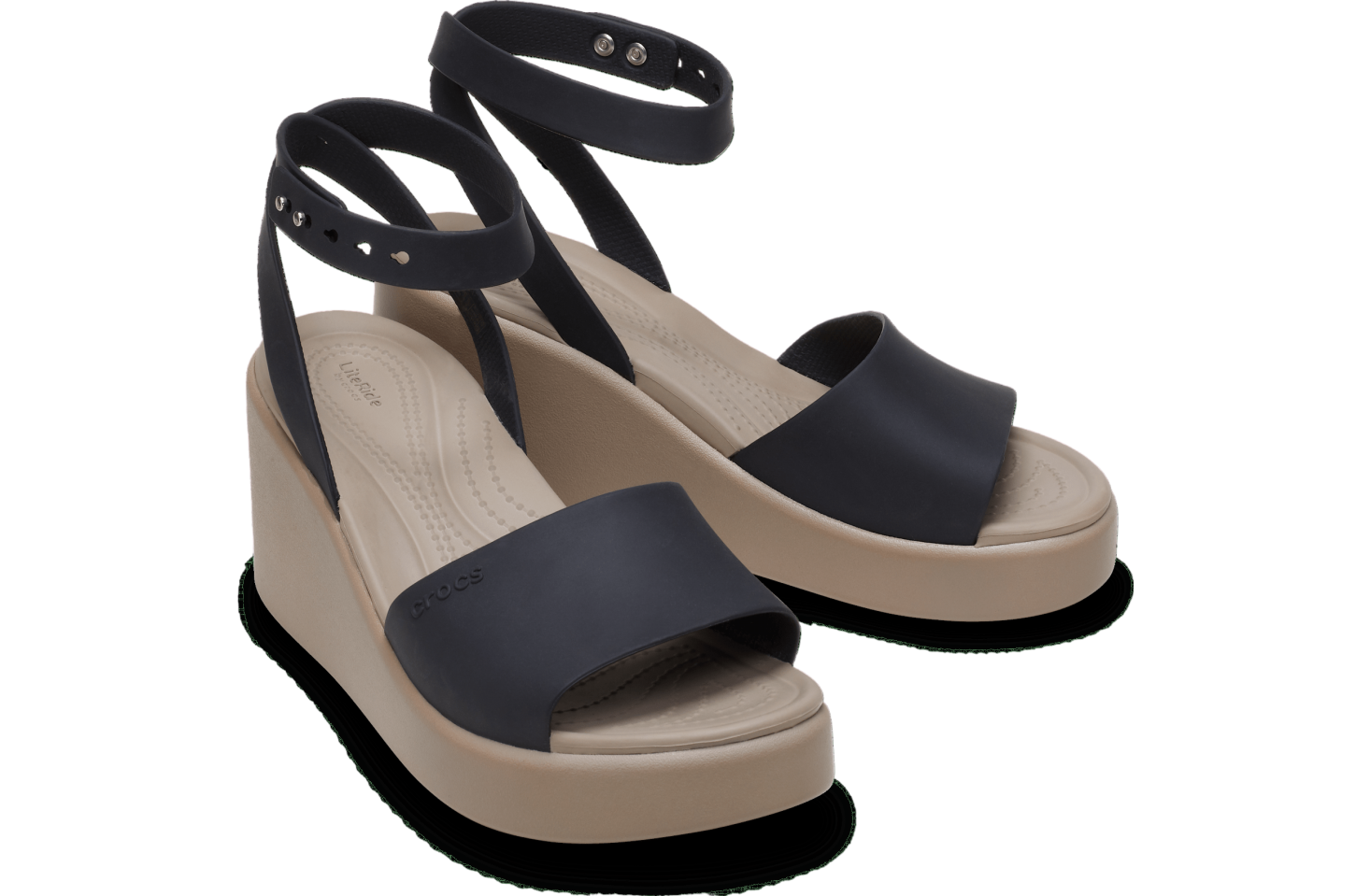 Crocs Brooklyn Ankle Strap Wedge WMNS Black / Mushroom