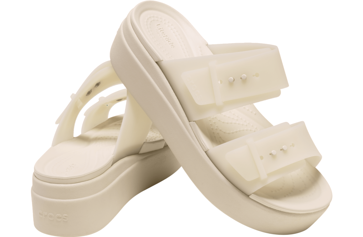 Crocs Brooklyn Buckle Frosted Low Wedge WMNS Sandstone