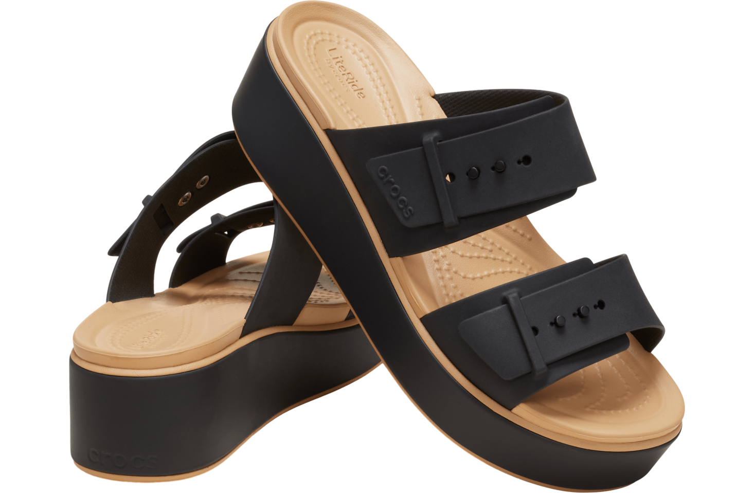 Crocs Brooklyn Buckle Matte Wrap LW Chkcsh WMNS Black / Cashew