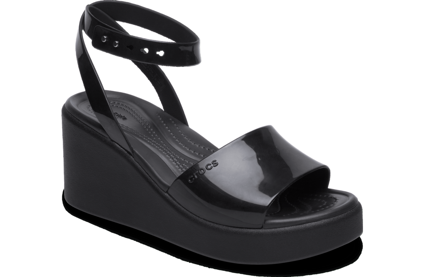 Crocs Brooklyn High Shine Ankle Strap Wedge WMNS Black