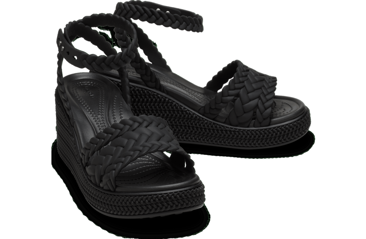 Crocs Brooklyn Woven Ankle Strap Wedge WMNS Black