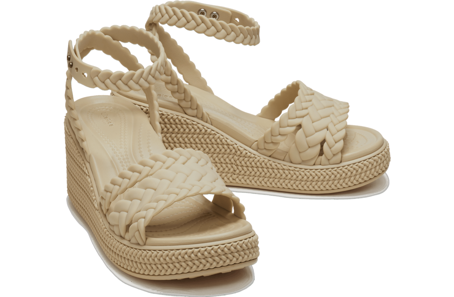 Crocs Brooklyn Woven Ankle Strap Wedge WMNS Chai