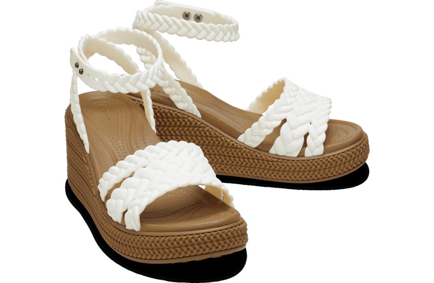 Crocs Brooklyn Woven Ankle Strap Wedge WMNS Chalk