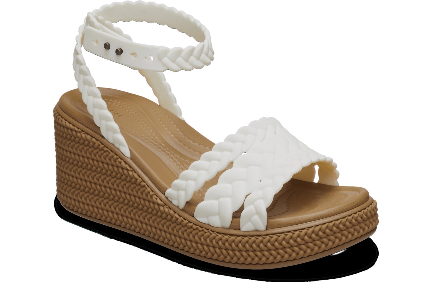 Crocs Brooklyn Woven Ankle Strap Wedge WMNS Chalk