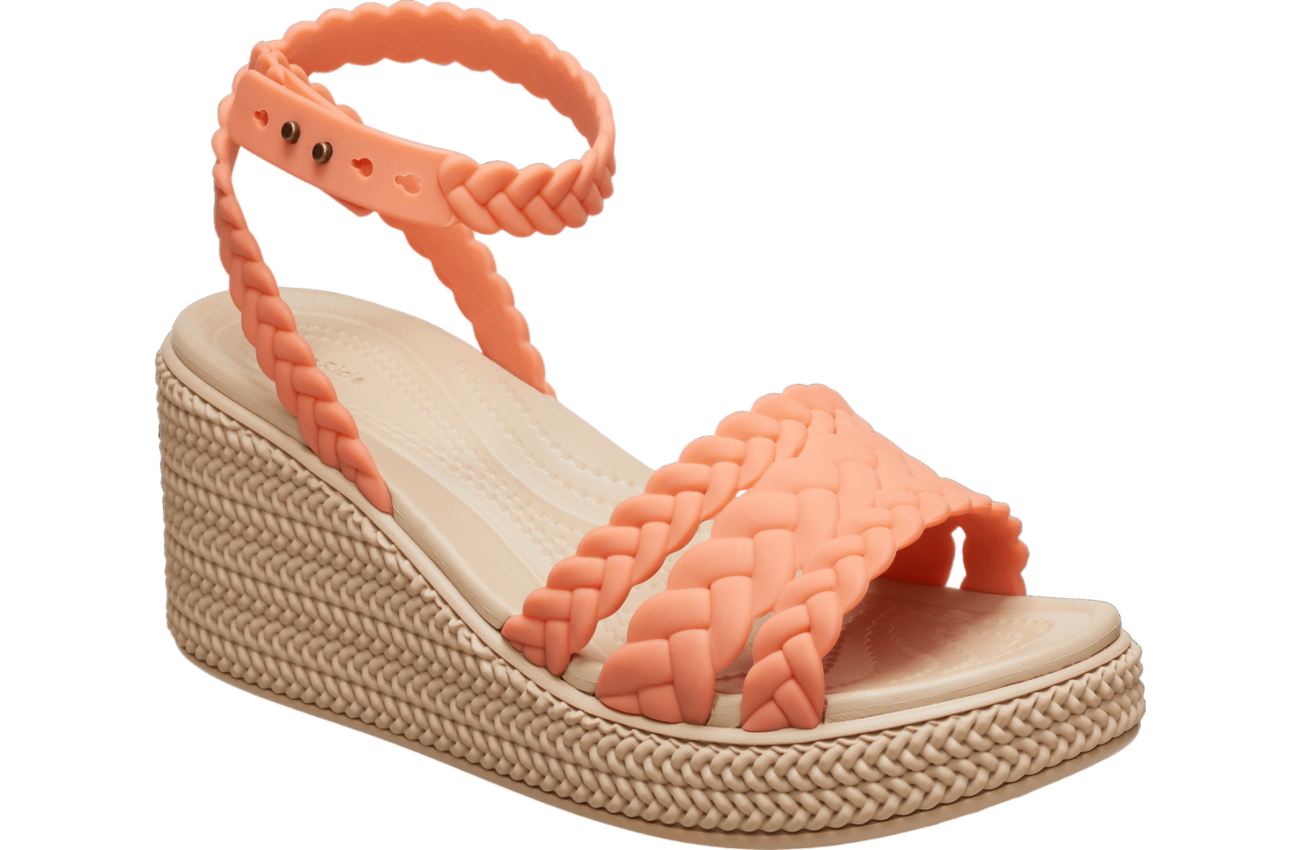 Crocs Brooklyn Woven Ankle Strap Wedge WMNS Grapefruit