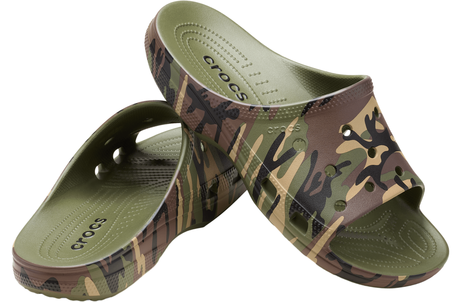 Crocs Camouflage Saturday Slide Army Green / Multi