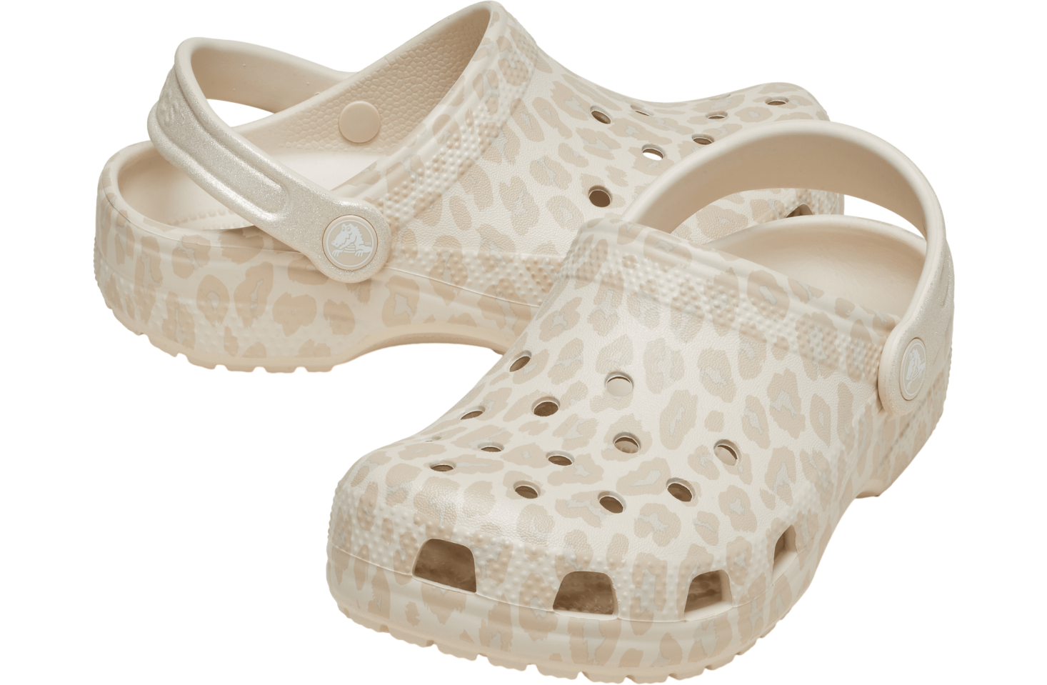 Crocs Classic Animal Glitter Clog GS Almond Tint / Leopard