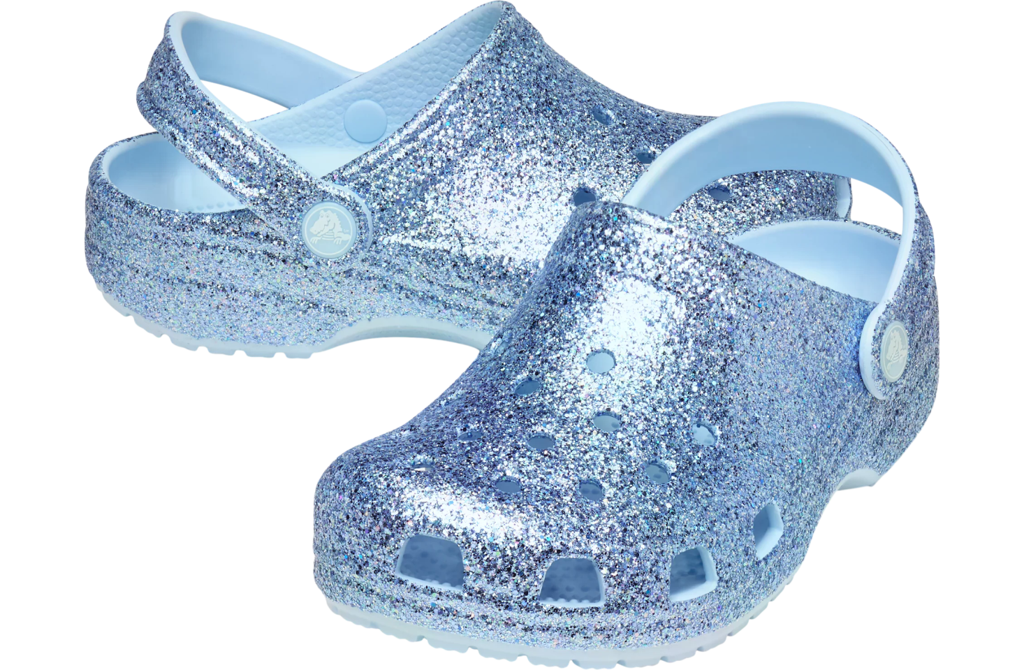 Crocs Classic Chunky Glitter Clog GS Blue Frost