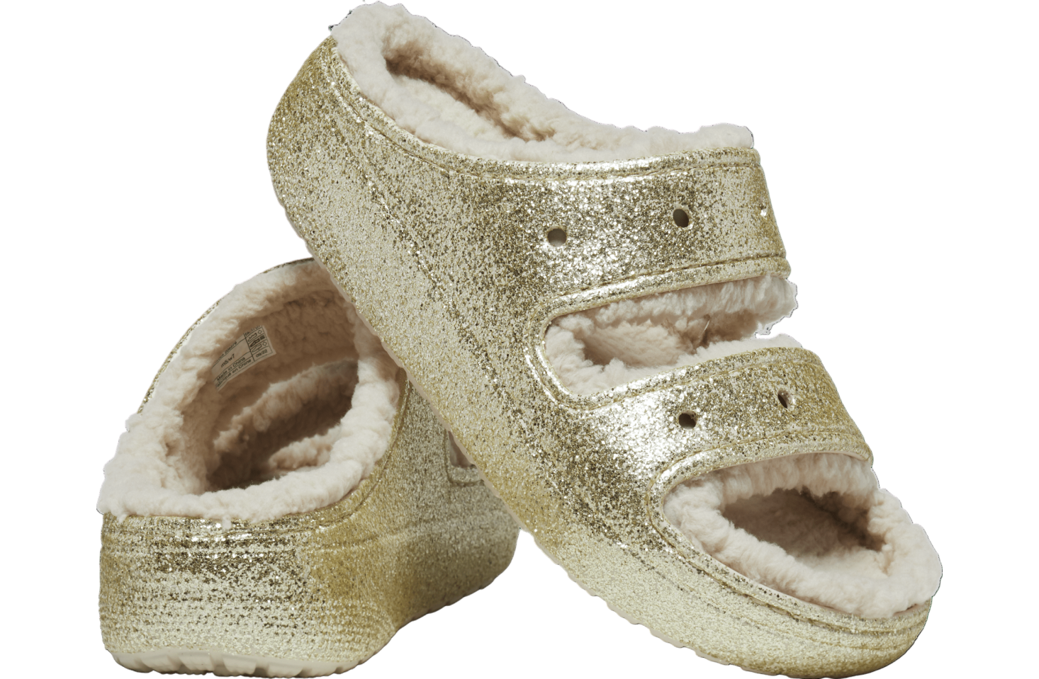 Crocs Classic Cozzzy Glitter II Sandal Stucco