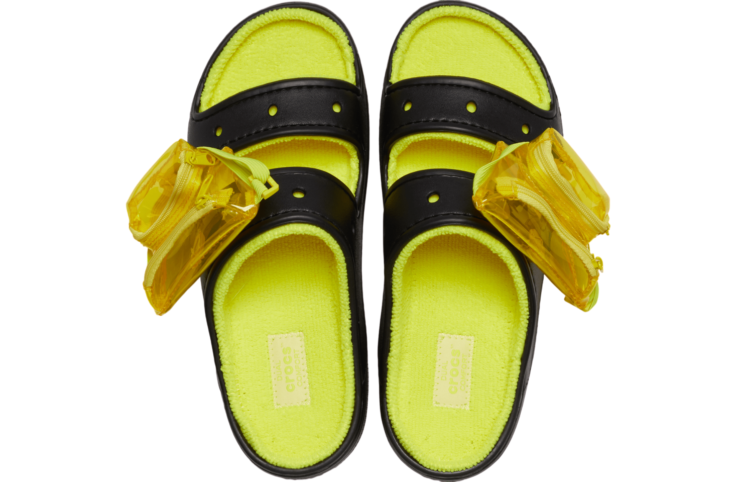 Crocs Classic Cozzzy Towel Neon Highlighter Sandal Black / Acidity