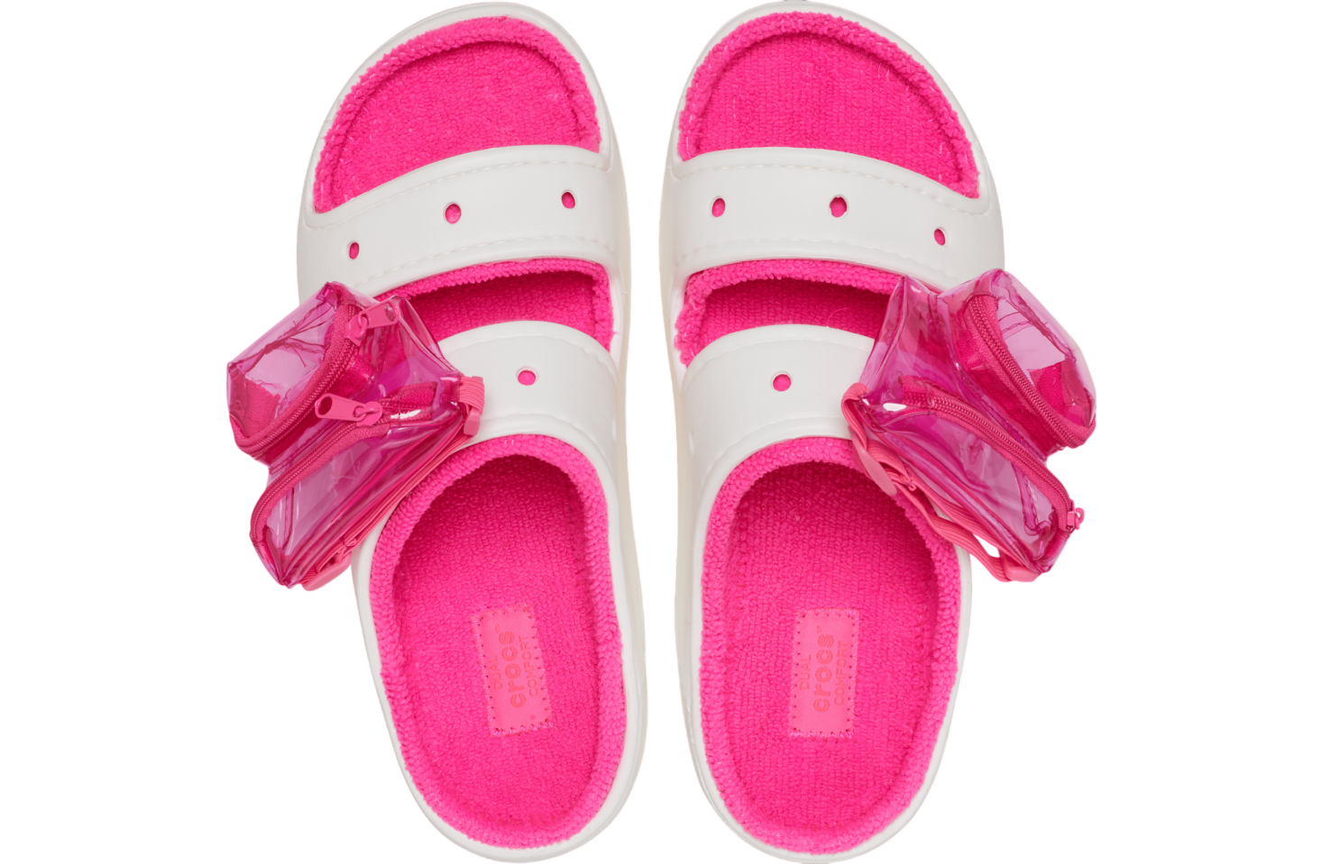 Crocs Classic Cozzzy Towel Neon Highlighter Sandal White / Pink Crush