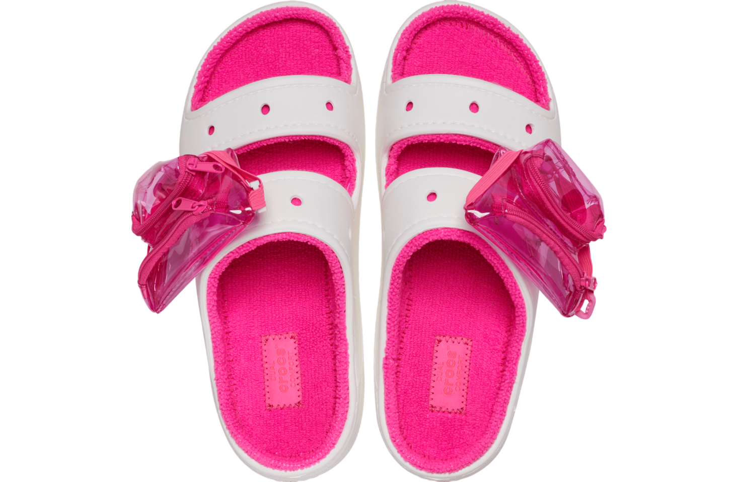 Crocs Classic Cozzzy Towel Neon Highlighter Sandal White / Pink Crush