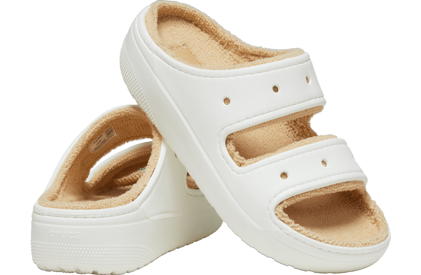 Crocs Classic Cozzzy Towel Sandal White / Shiitake