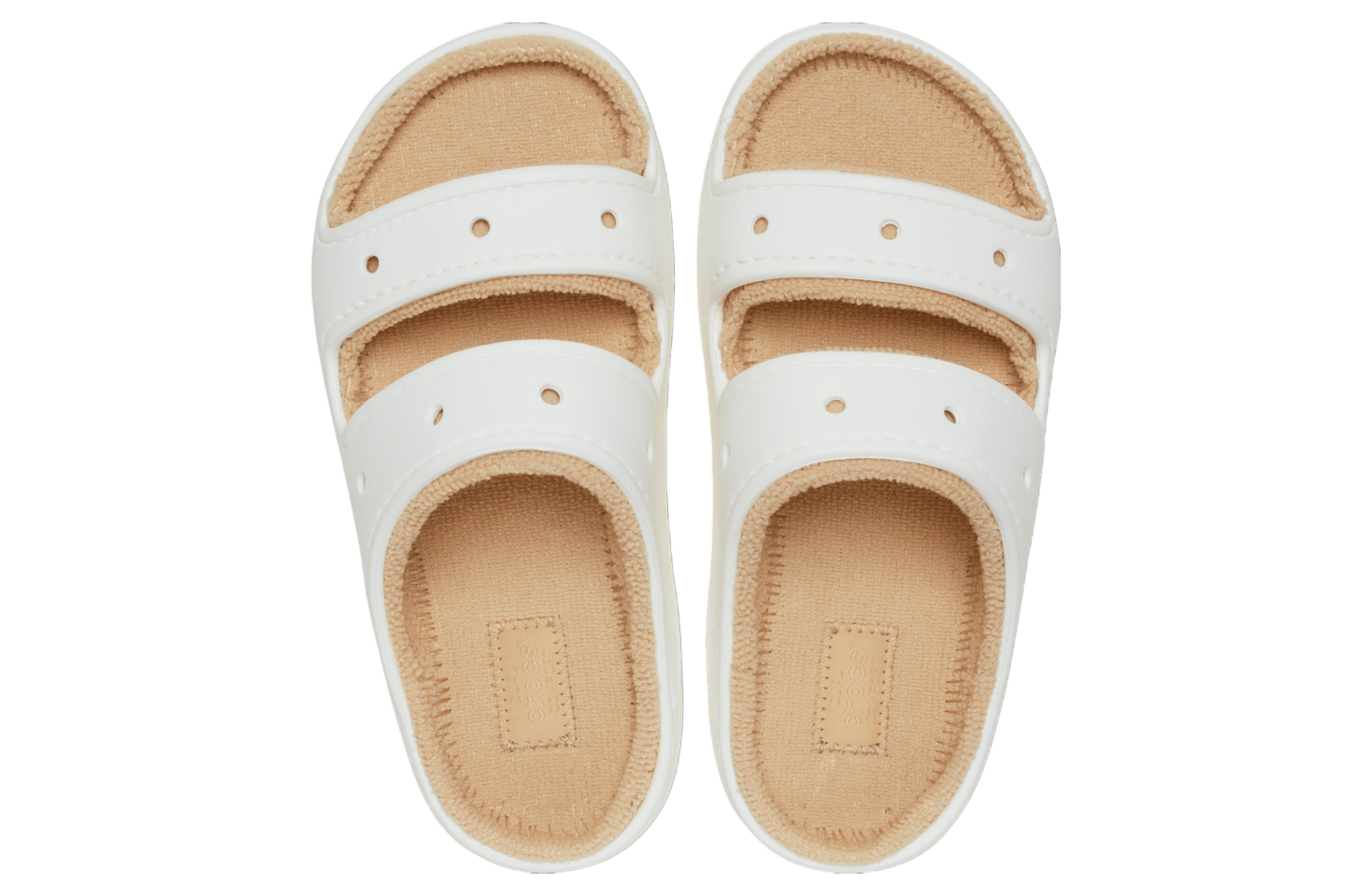 Crocs Classic Cozzzy Towel Sandal White / Shiitake