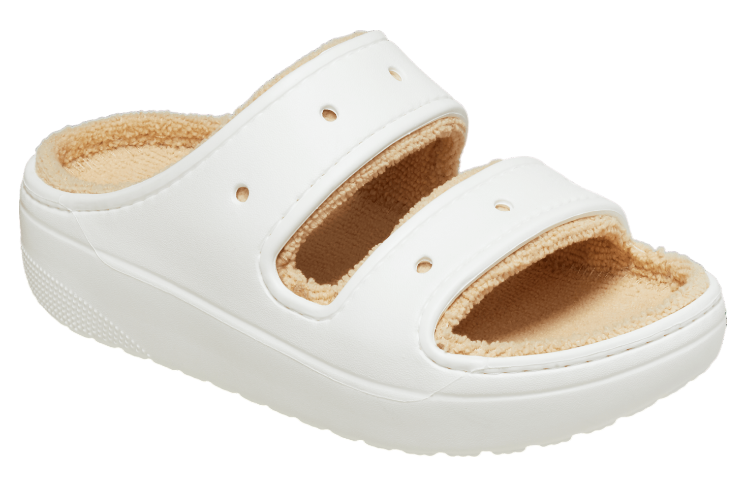 Crocs Classic Cozzzy Towel Sandal White / Shiitake