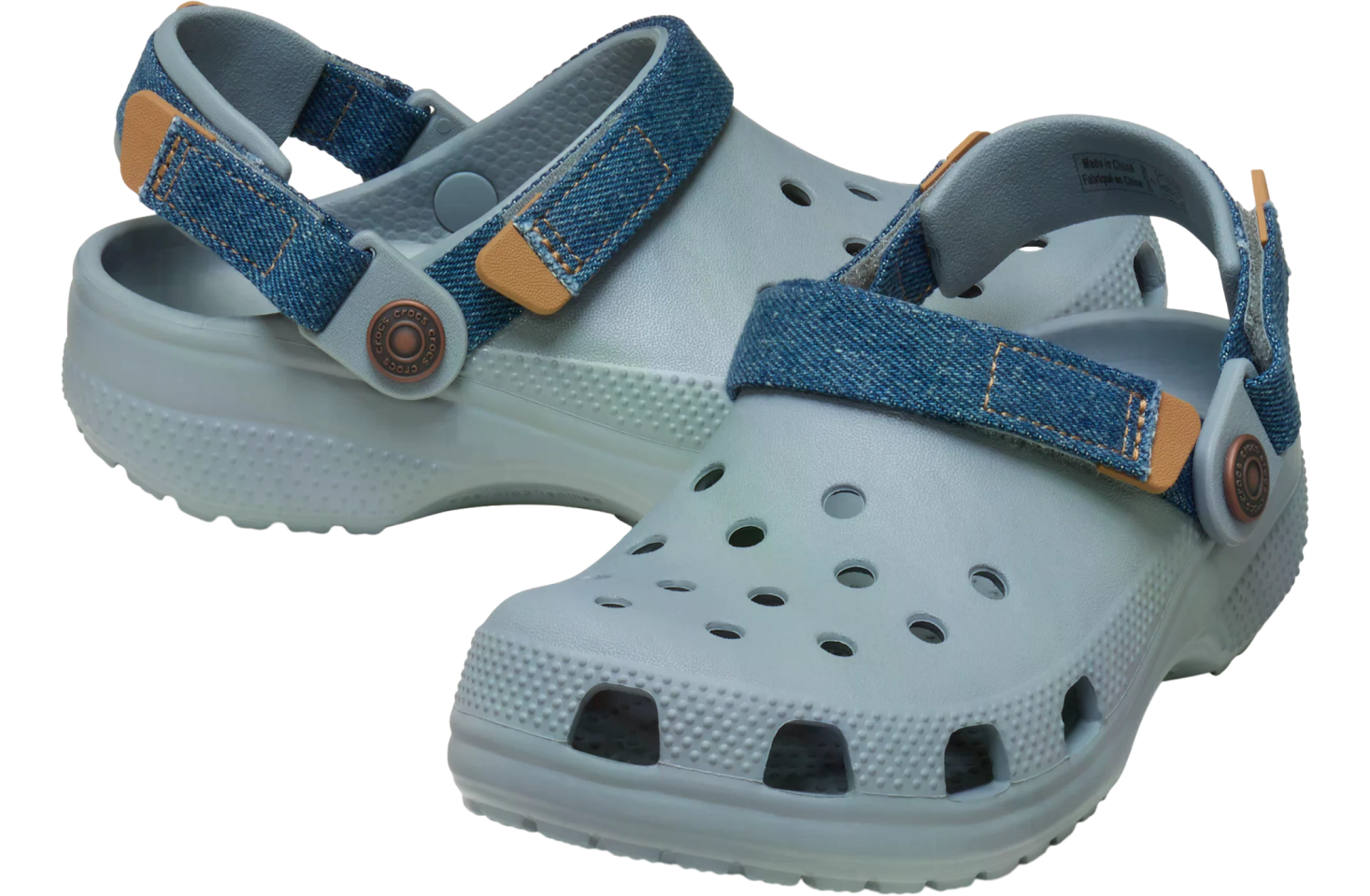 Crocs Classic Denim Adjustable Backstrap Clog GS Concrete