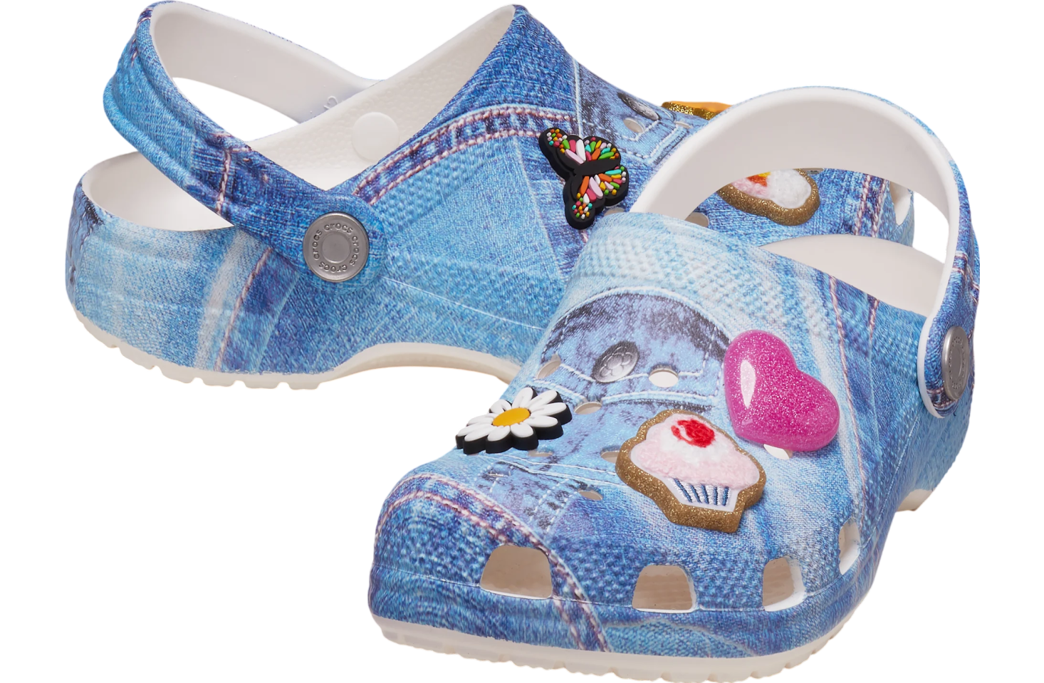 Crocs Classic Denim Patch Clog GS White / Multi