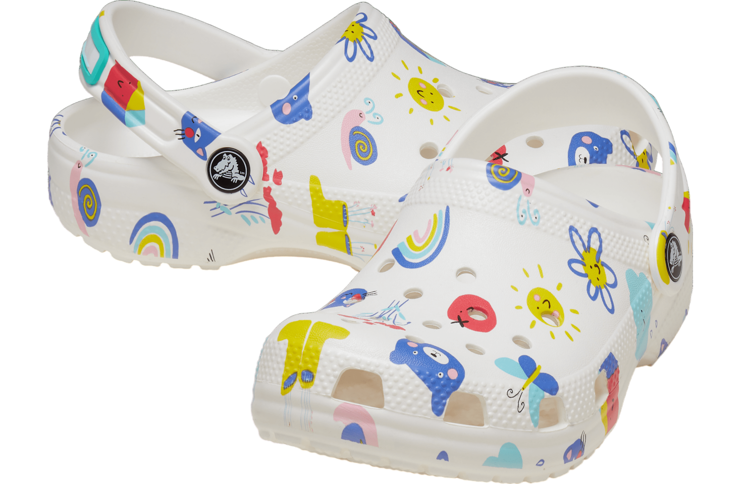 Crocs Classic Doodle Print Clog GS White / Multi