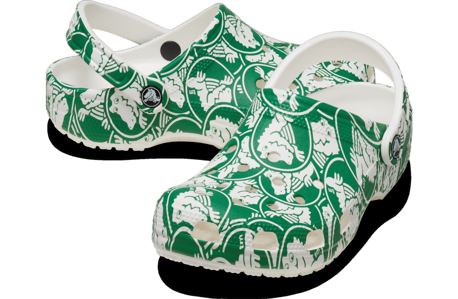 Crocs Classic Duke Print Clog Green Ivy