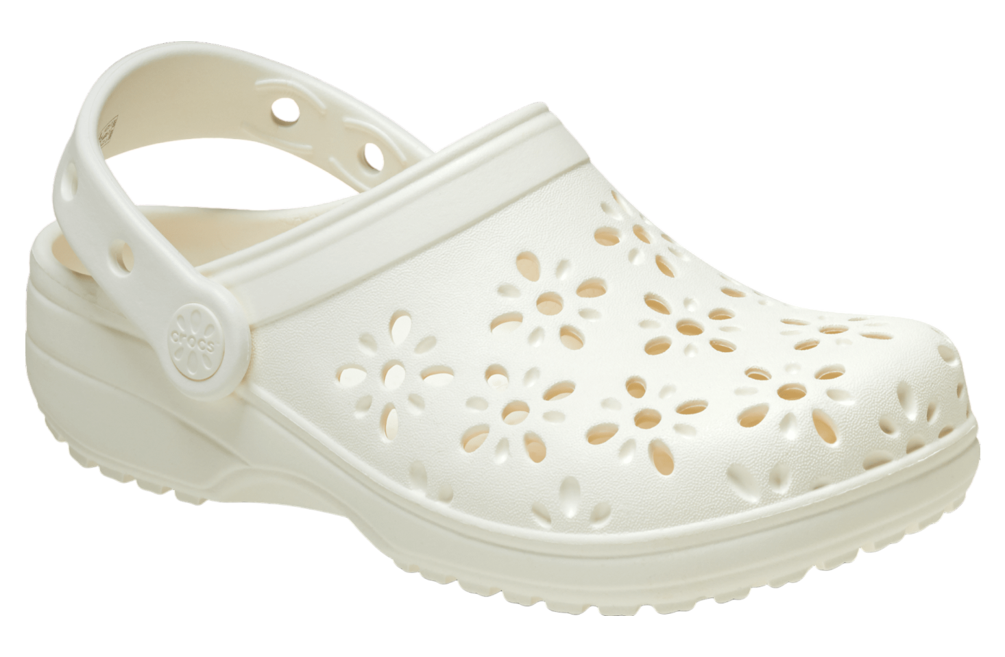 Crocs Classic Floral Cut-out Clog Chalk - Jul 2024 - 210927-0wv 