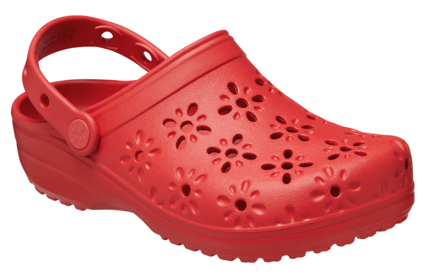 Crocs Classic Floral Cut-Out Clog Cherry Red