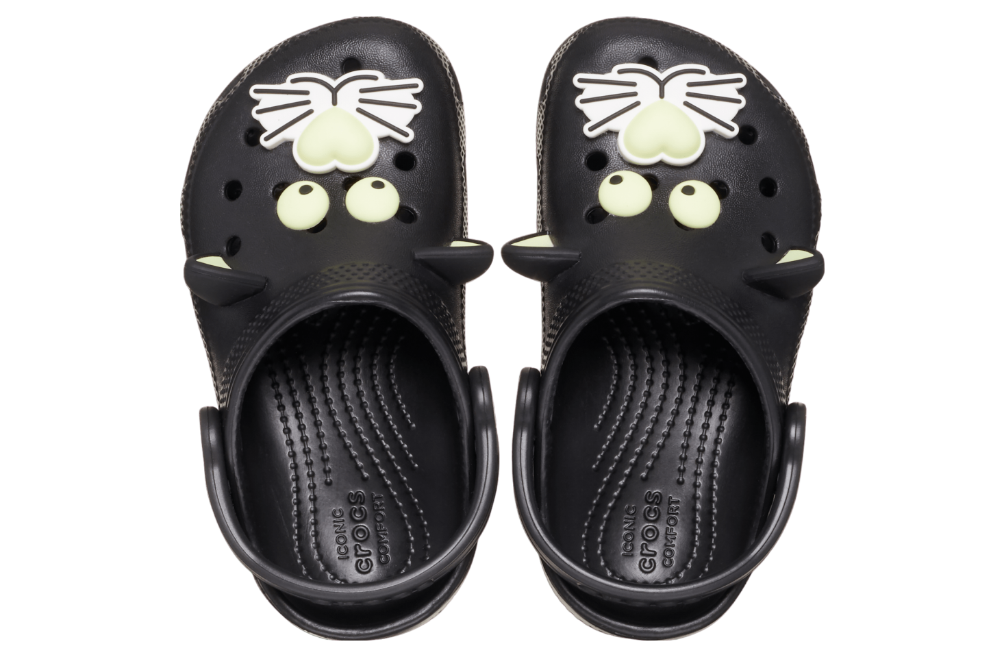 Crocs Classic Glow-in-the-dark Black Cat Clog GS Black