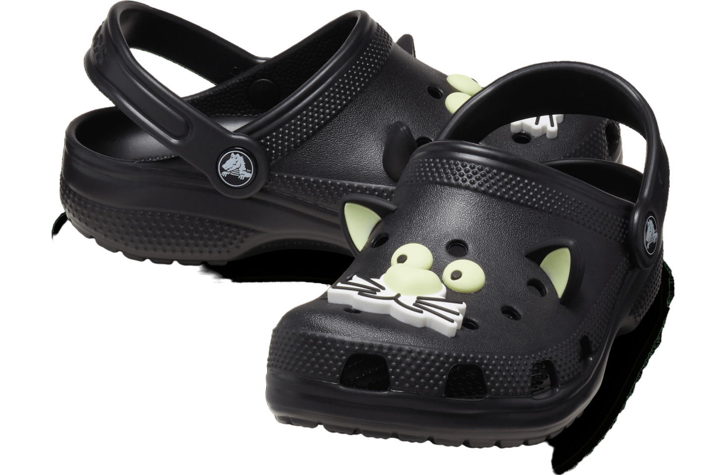 Crocs Classic Glow-in-the-dark Black Cat Clog GS Black