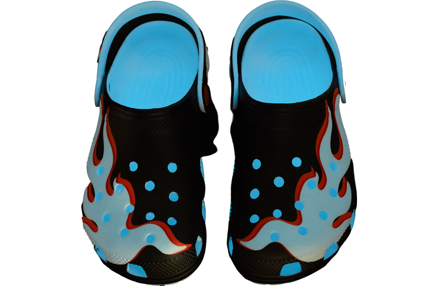 Crocs Classic Glow-in-the-dark Flames Clog GS Blue Glow