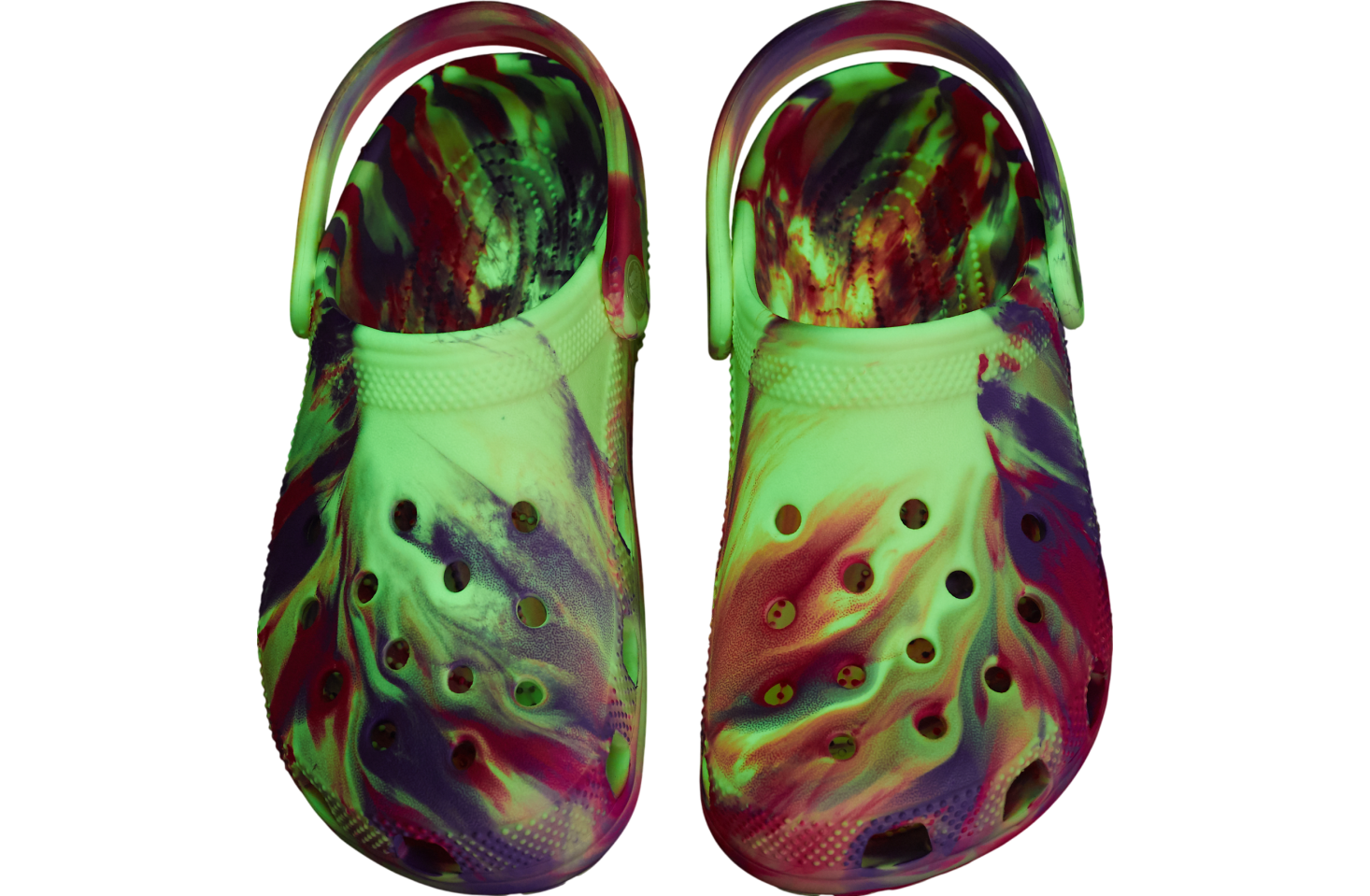 Crocs Classic Glow-in-The-Dark Marbled Clog GS Pink Crush / Multi