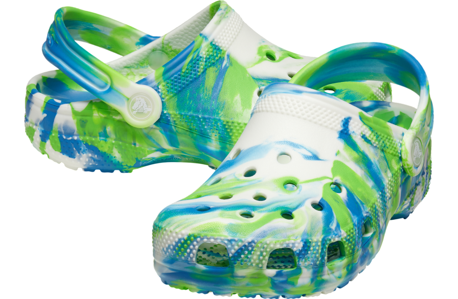 Crocs Classic Glow-in-The-Dark Marbled Clog GS Prep Blue / Multi