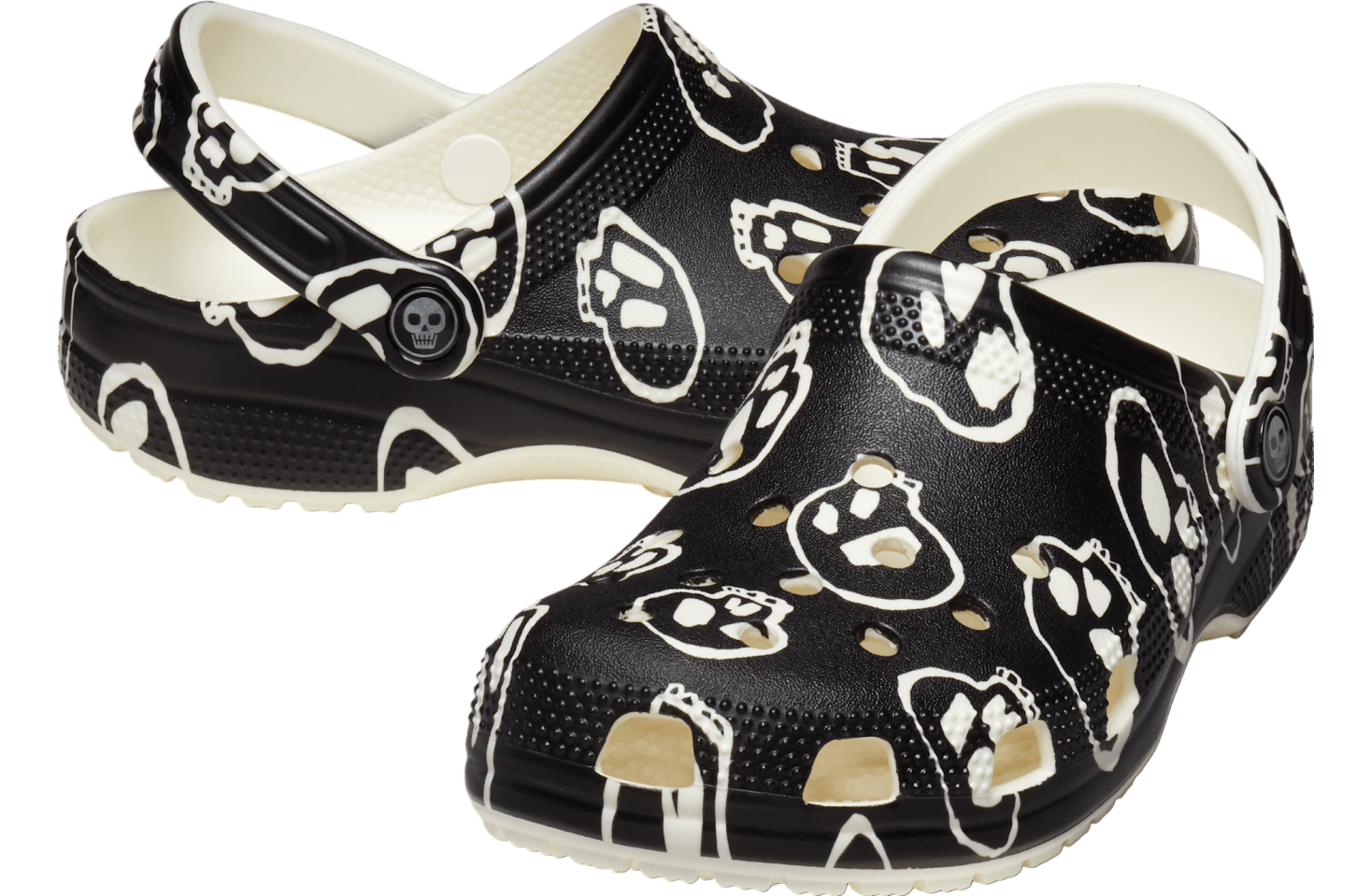 Crocs Classic Glow-in-The-Dark Skulls Clog Black