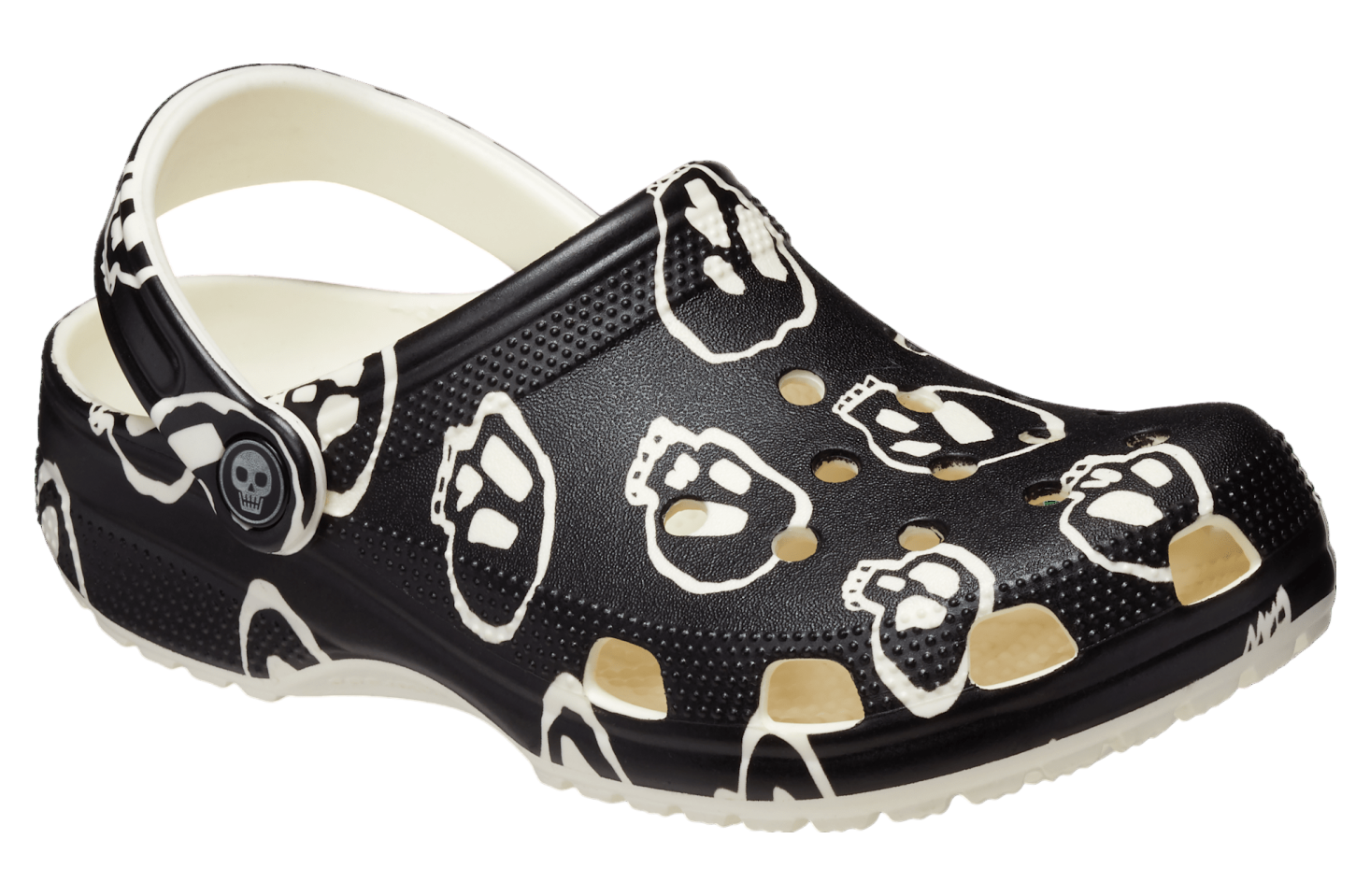 Crocs Classic Glow-in-The-Dark Skulls Clog Black