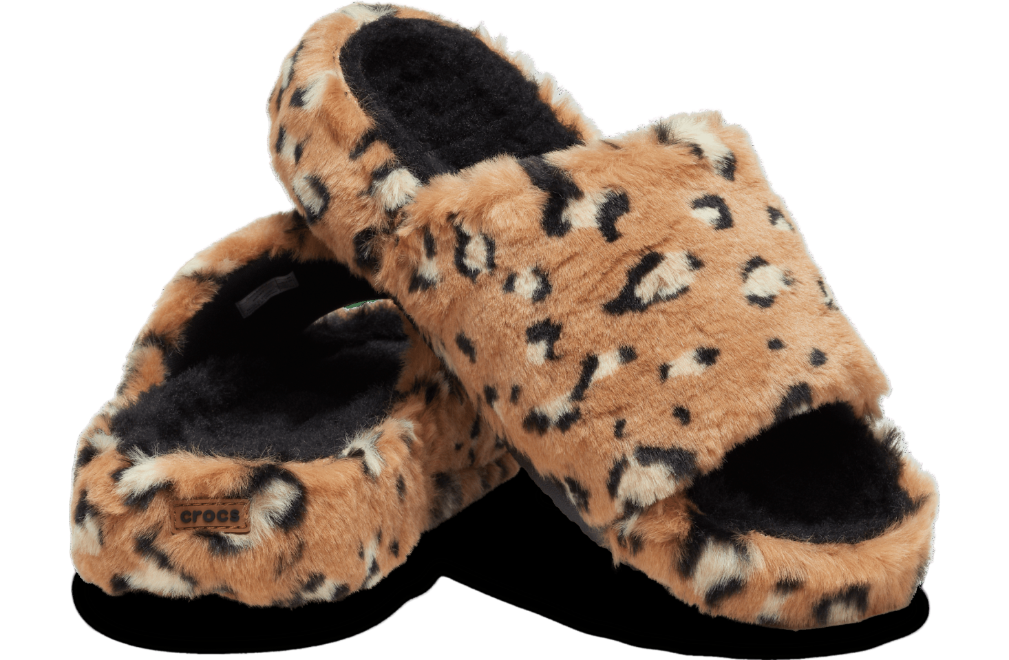 Crocs Classic Leopard Fur Slide Leopard / Black