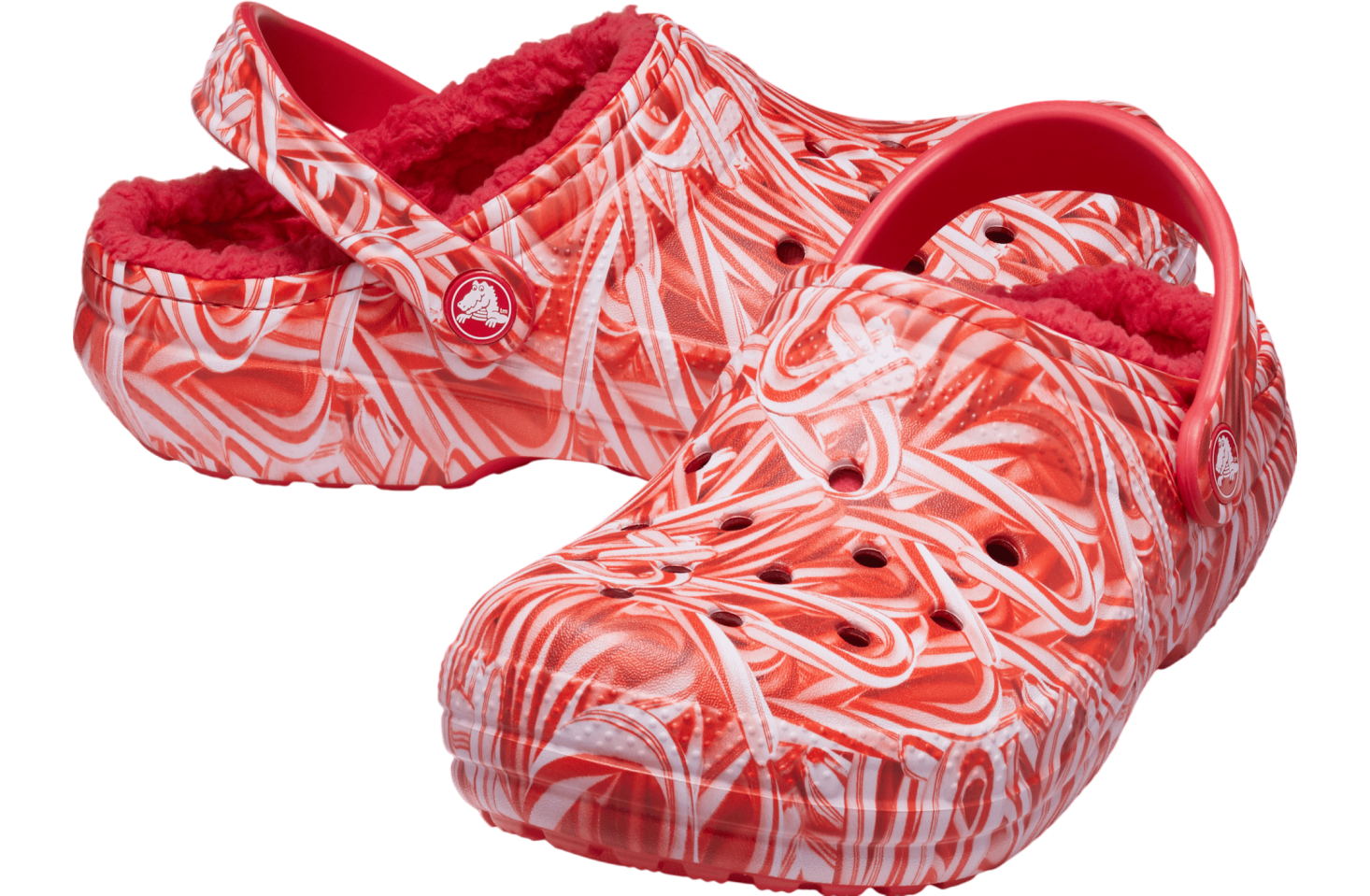 Crocs Classic Lined Candy Cane Clog Varsity Red