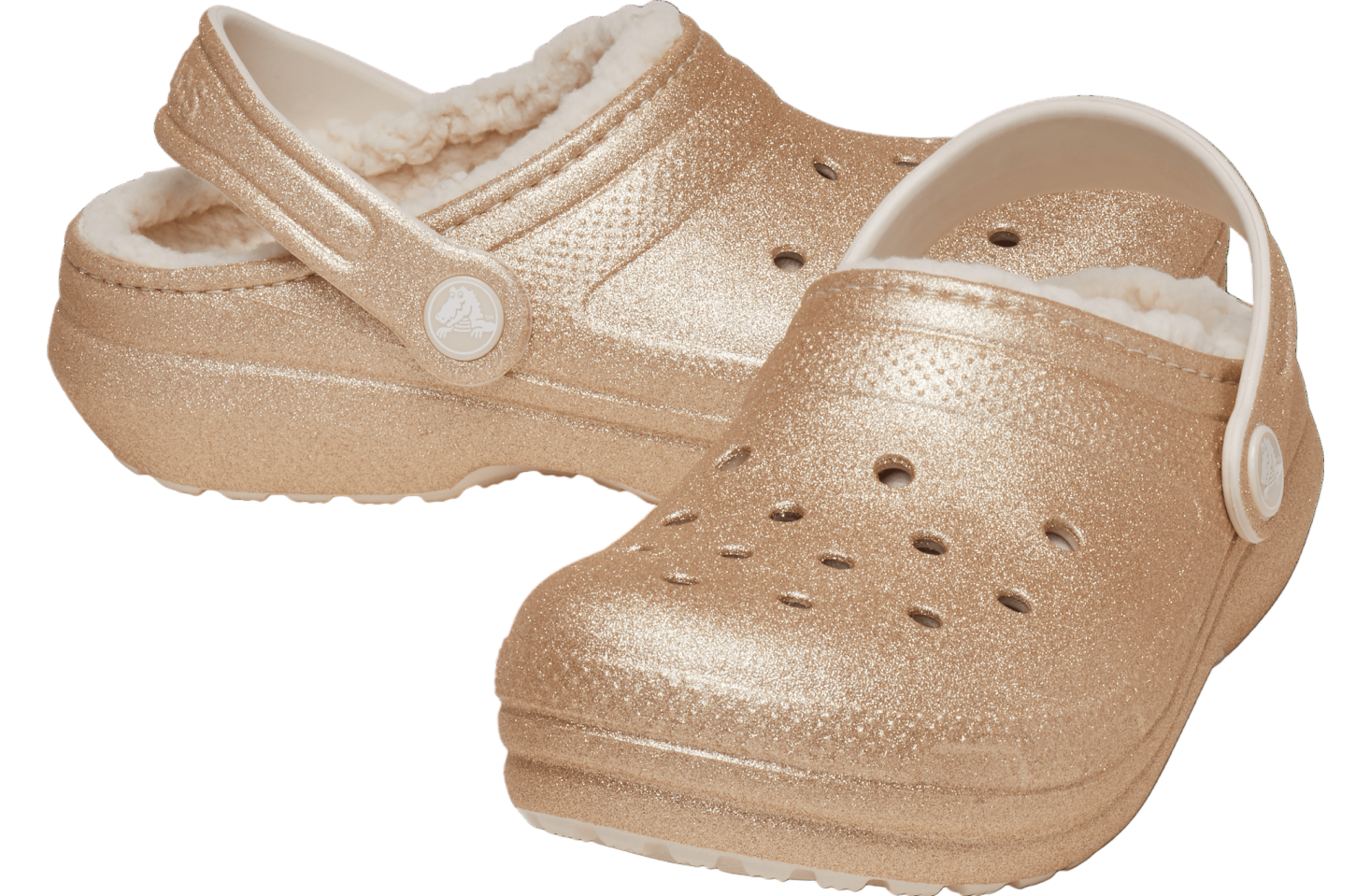 Crocs Classic Lined Glitter Clog GS Gold