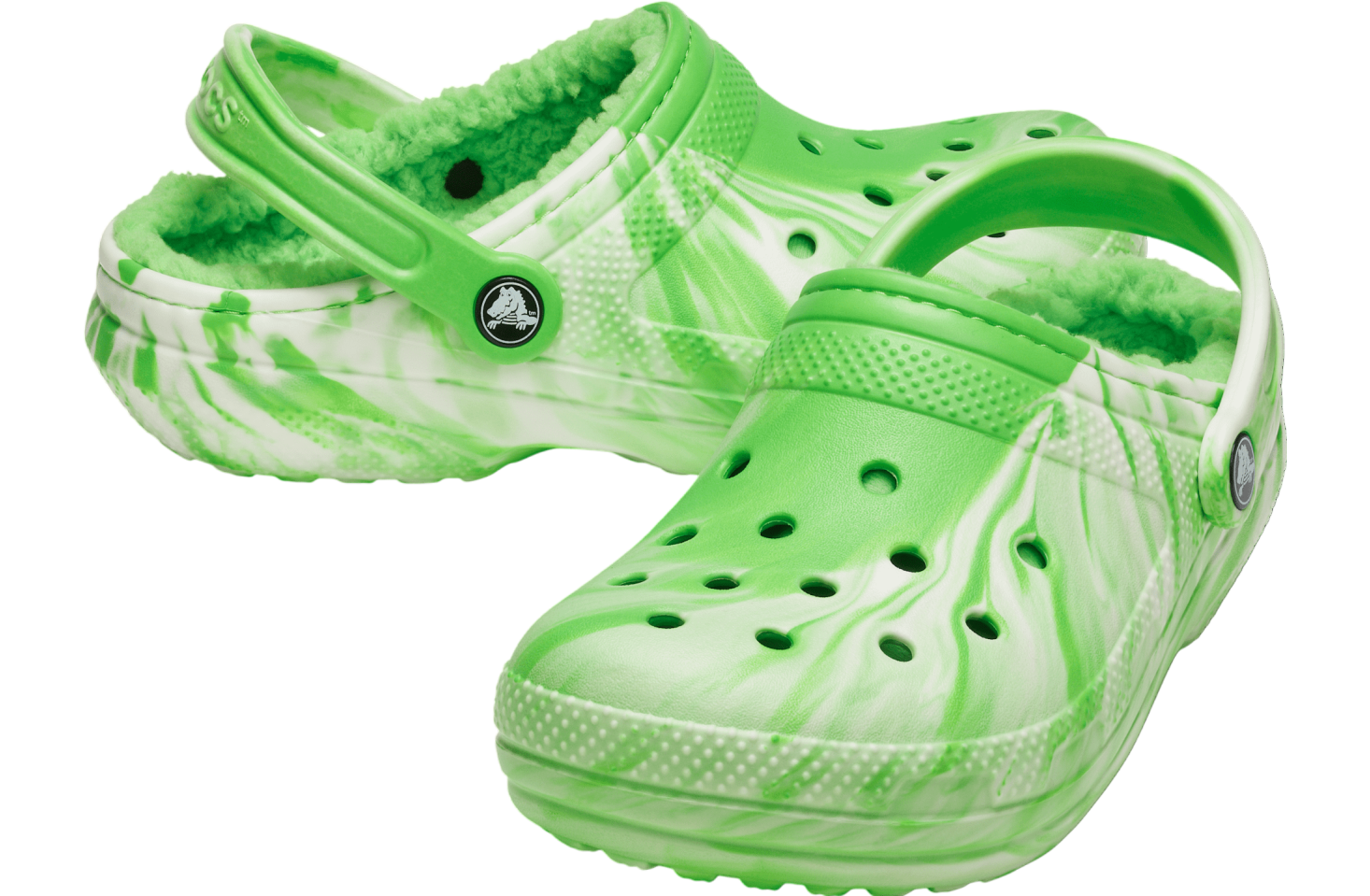 Crocs Classic Lined Glow-in-The-Dark Marbled Clog Green Slime