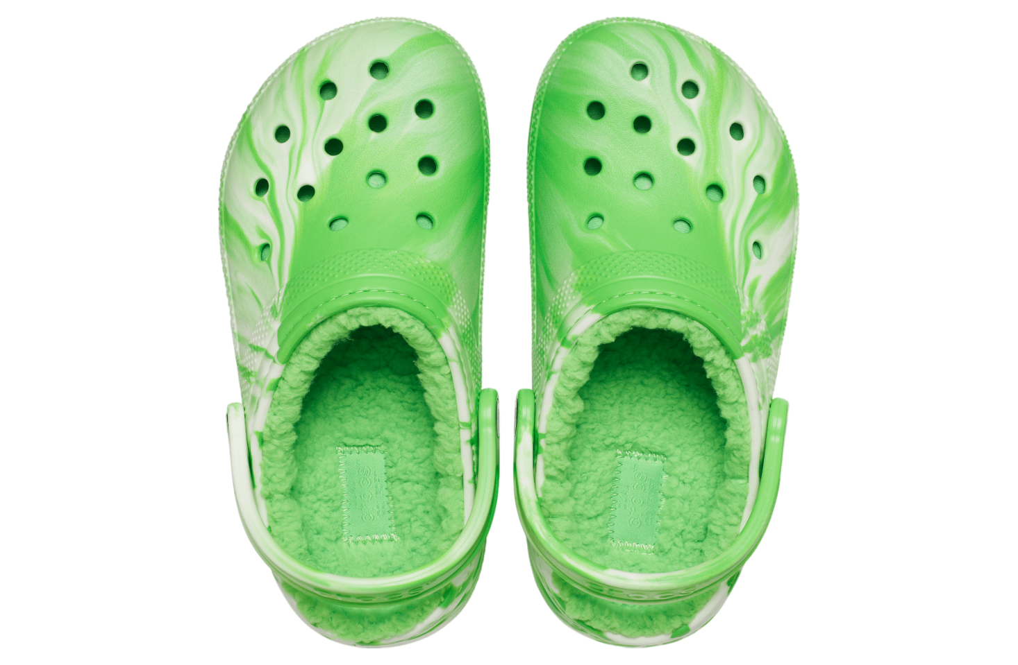 Crocs Classic Lined Glow-in-The-Dark Marbled Clog Green Slime