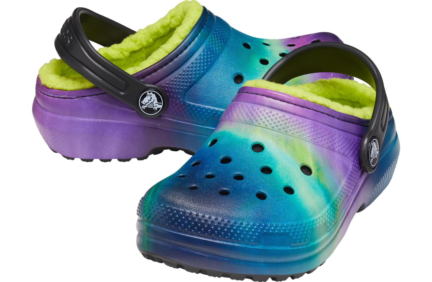 Crocs Classic Lined Out of This World Clog GS Black / Lime Punch