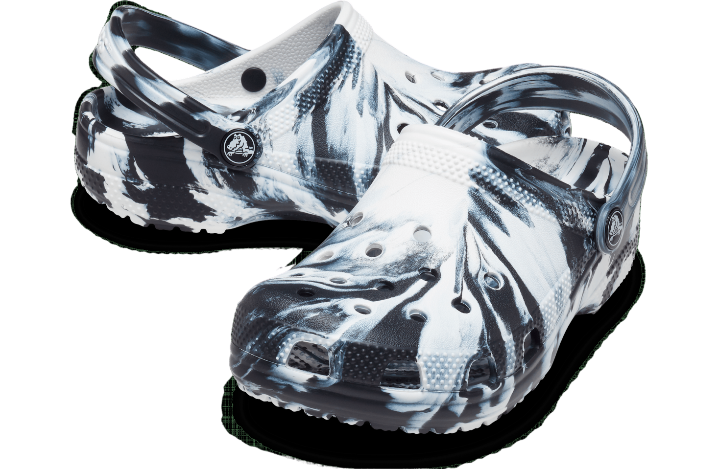 Crocs Classic Marbled Clog GS Black / White