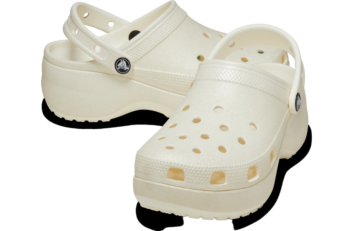 Crocs Classic Platform Glitter Clog WMNS Chalk