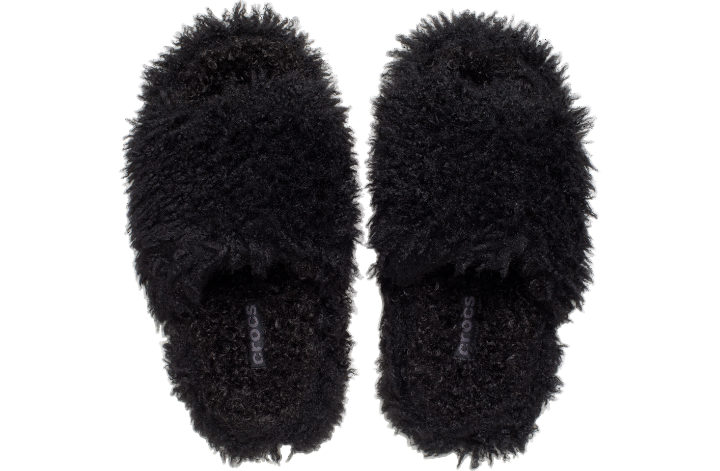 Crocs Classic Shaggy Fur Slide Black